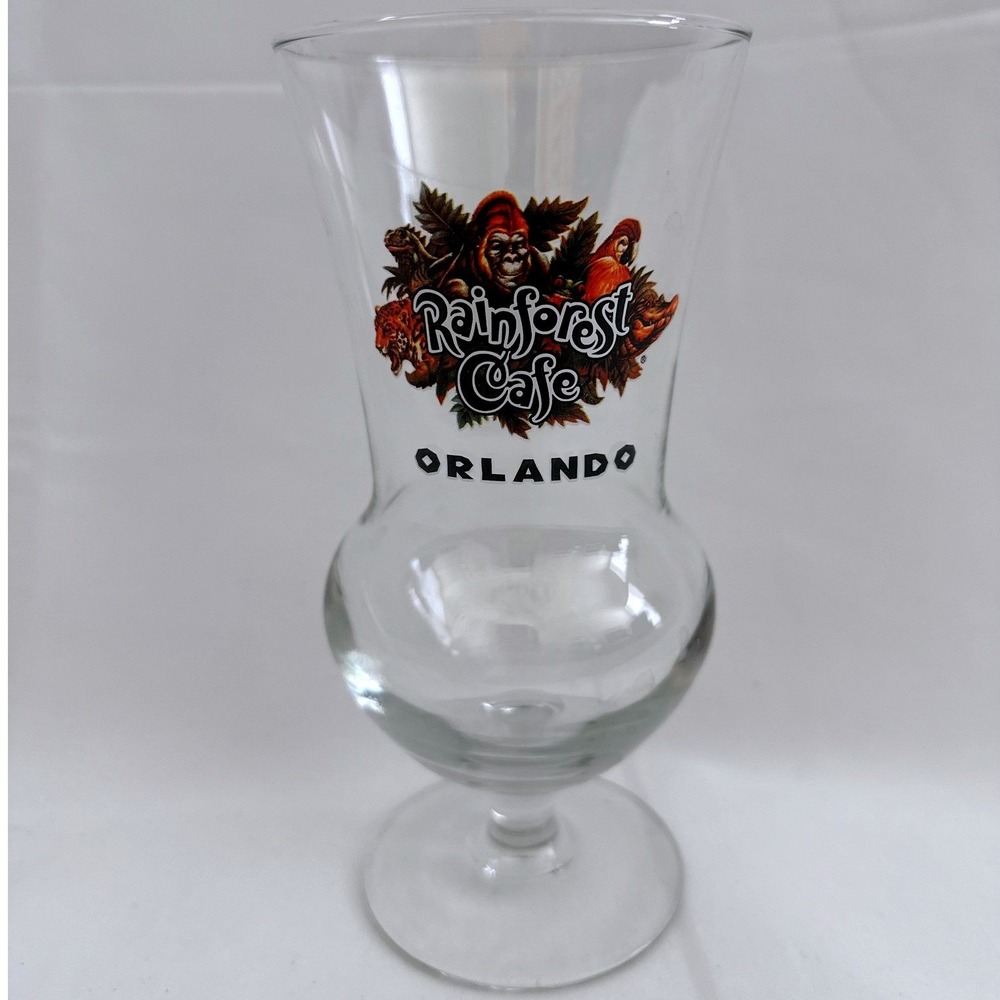 Rainforest Cafe Hurricane Glass Orlando OS‎ Clear Excellent Souvenir